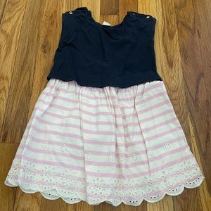 Blue pink and white dress